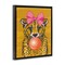 Stupell Industries Trendy Cheetah & Bow Framed Floater Canvas Wall Art Design by Lisa Perry Whitebutton